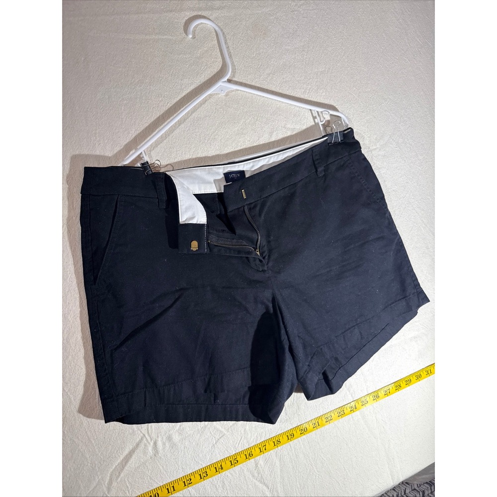 J.Crew Chino Shorts Womens 14 Black Good Condition Mid Rise Stretch Cotton - Picture 2 of 6